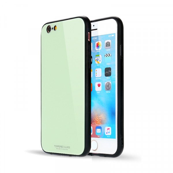 Wholesale iPhone 8 / 7 Tempered Glass Hybrid Case Cover (Green)